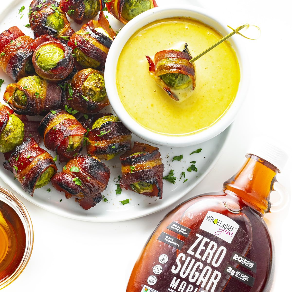 Wholesome Yum Zero Sugar Maple Syrup, Monk Fruit Allulose Keto Maple Syrup