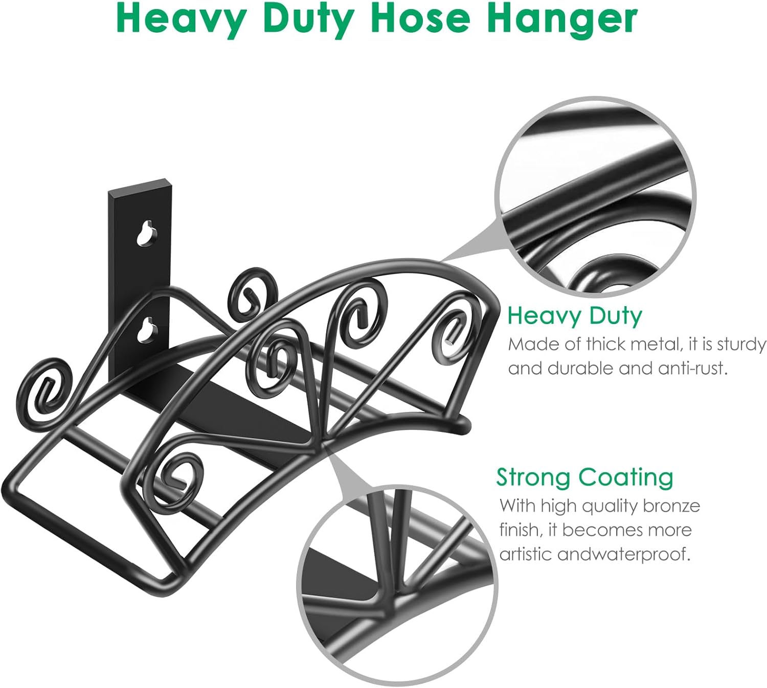 TomCare Garden Hose Holder, Heavy Duty 150 ft Capacity Hose Hanger