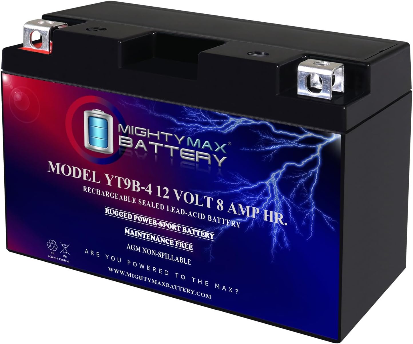 Mighty Max Battery YTZ12S -12 Volt 11 AH, 210 CCA, Rechargeable Maintenance Free SLA AGM Motorcycle Battery
