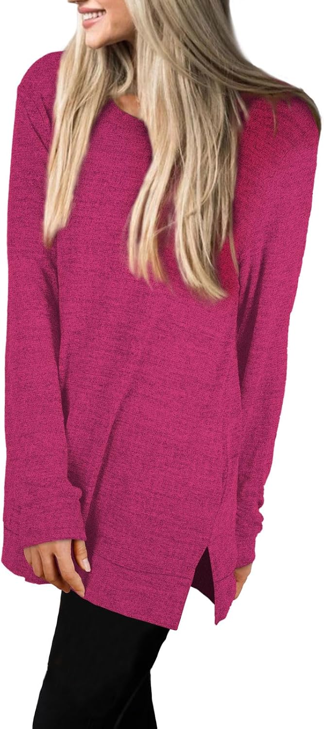 XIEERDUO Womens Casual Sweatshirts Long Sleeve Shirts Oversized With Pocket Tunic Tops S-3XL