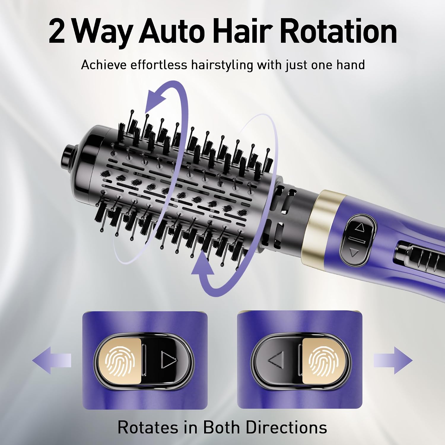 Beautimeter Hair Dryer Brush 3-in-1 Hair Styler, Rotating Blow Dryer Brush with 2-Inch and 1.5-Inch Brushes