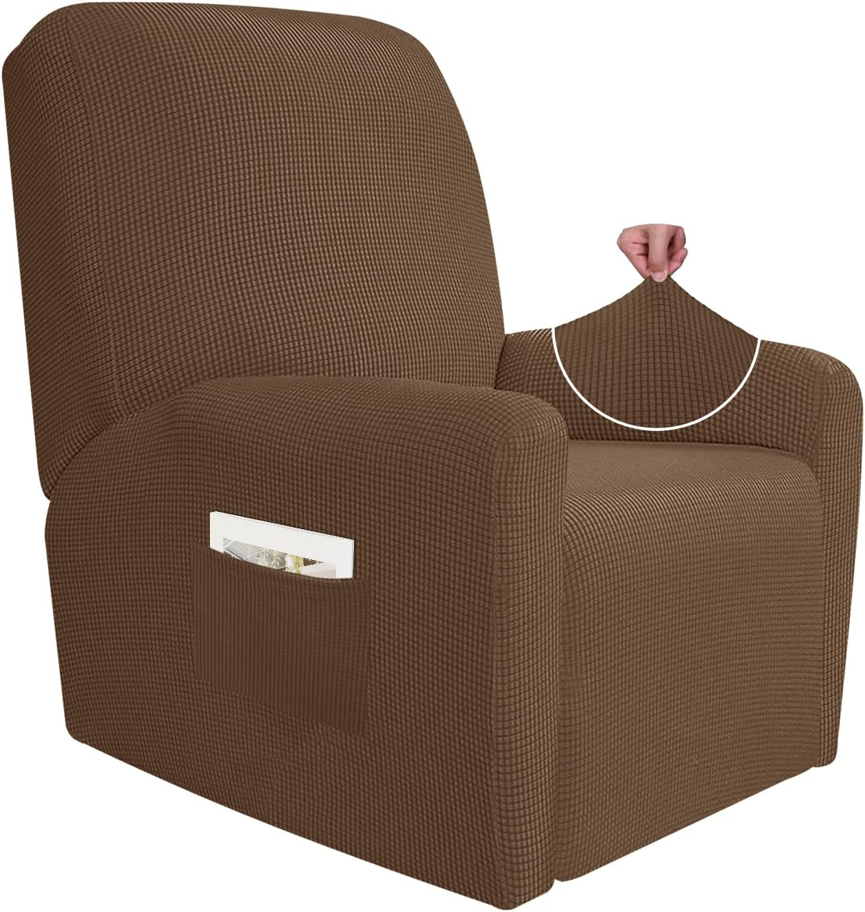 JIVINER Super Stretch Recliner Chair Covers 4 Pieces Sofa Slipcover for Reclining Chair Spandex Soft Recliner Slipcover with Pockets Recliner
