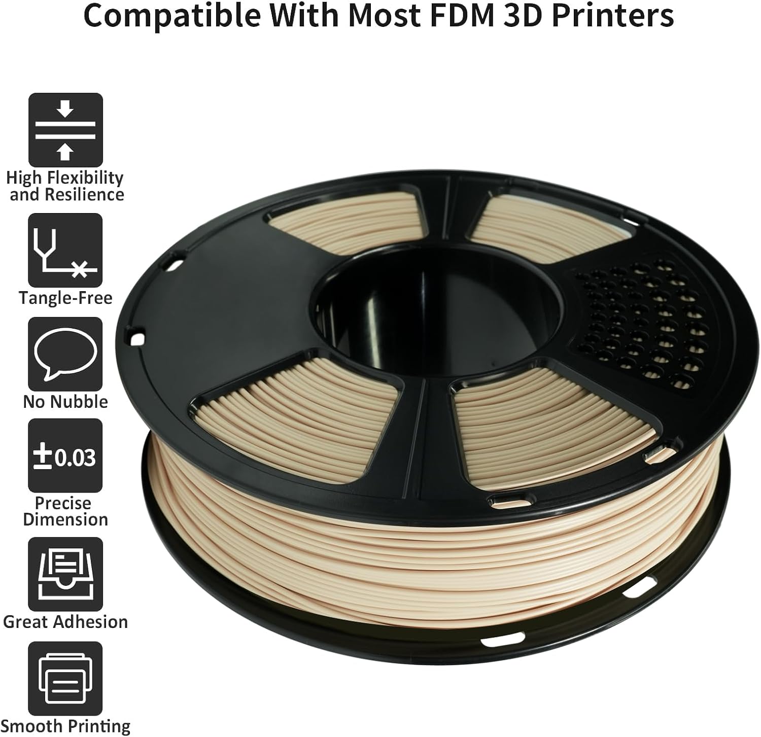 GIANTARM 3D Printer Filament, Silk Gold Pla Filament, 1Kg(2.2lbs) Spool, 1.75mm Dimension Accuracy +/- 0.03mm, 3D Printing Filament