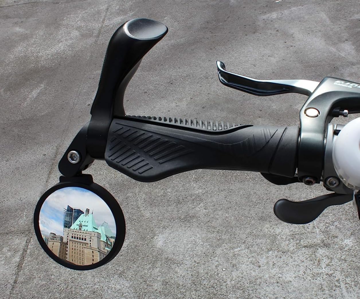 Hafny Bike End Bike Mirror, Adjustable Convex Rear View Mirror for Bicycle, Clear HD Glass Lens, 360° Rotatable, Fits MTB Road E-Bike Scooter, HF-M951-FR03 (1pc Silver Glass, 62mm Dia)