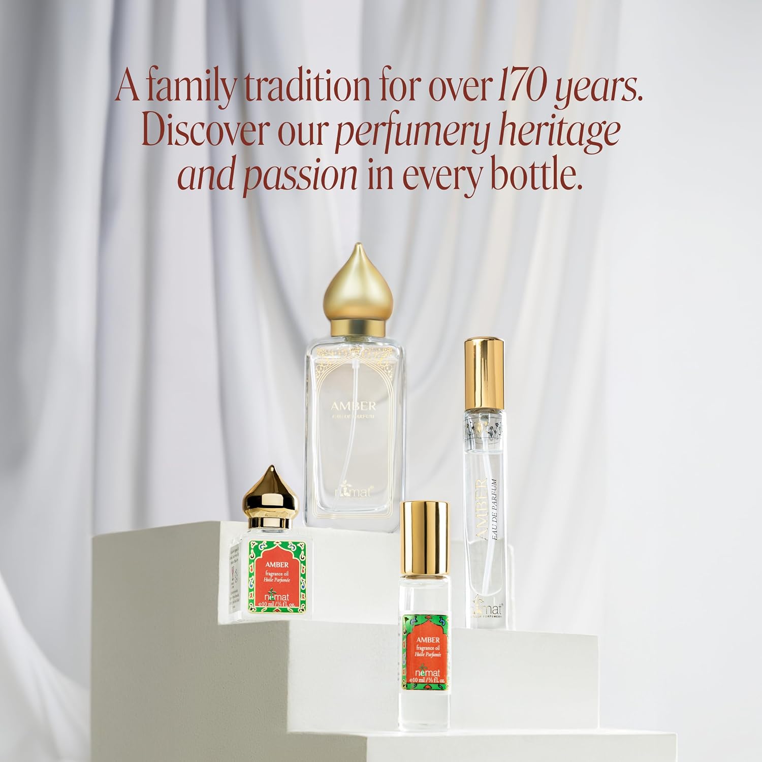 Nemat Amber Eau de Parfum Spray, 50 ml | Eau de Parfum, Long Lasting, Fine Mist Spray, Unisex, 50 ml Bottle