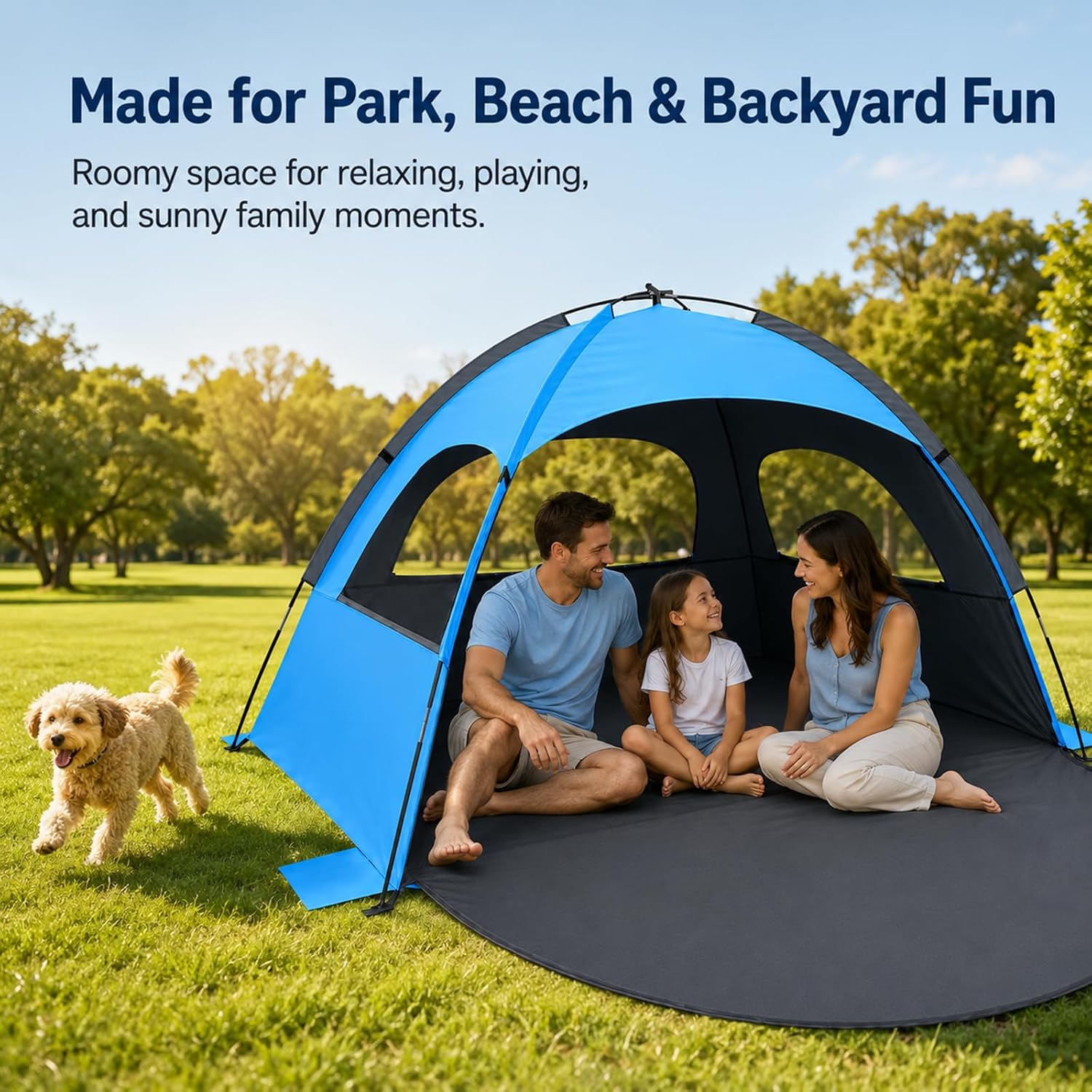 NXONE Beach Tent Sun Shelter, UPF 50+ UV Protection, Easy Setup