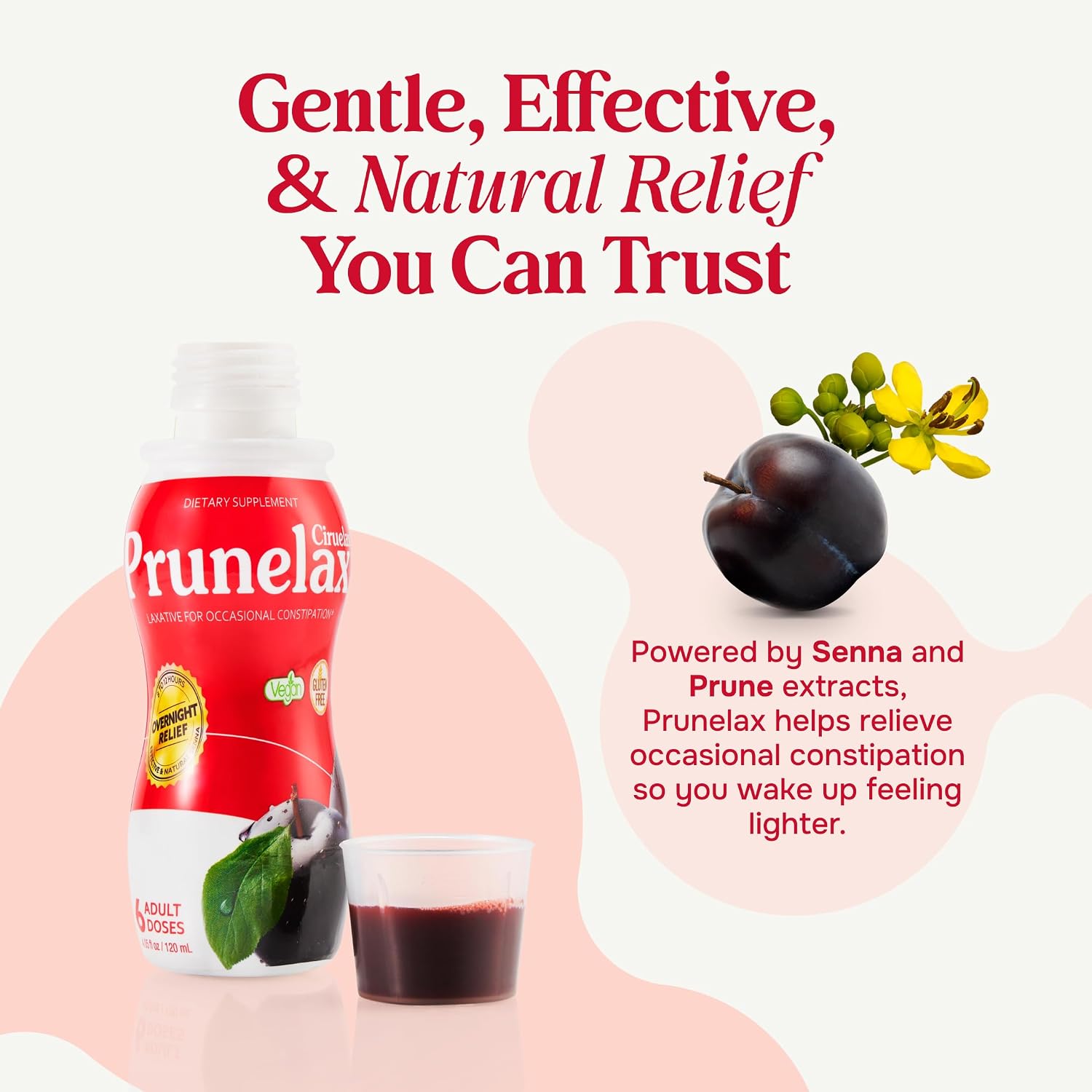 Prunelax Ciruelax Regular Strength Laxative Mini Tablets - Overnight Relief for Occasional Constipation, Senna Extract, Vegan & Gluten-Free