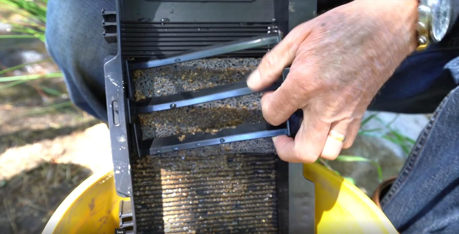 Portable Expandable Sluice Box for Gold Mining and Prospecting; Includes Miner's Moss, Hungarian Style riffles, and deep V riffles. Essential Tool for Gold panning Kits