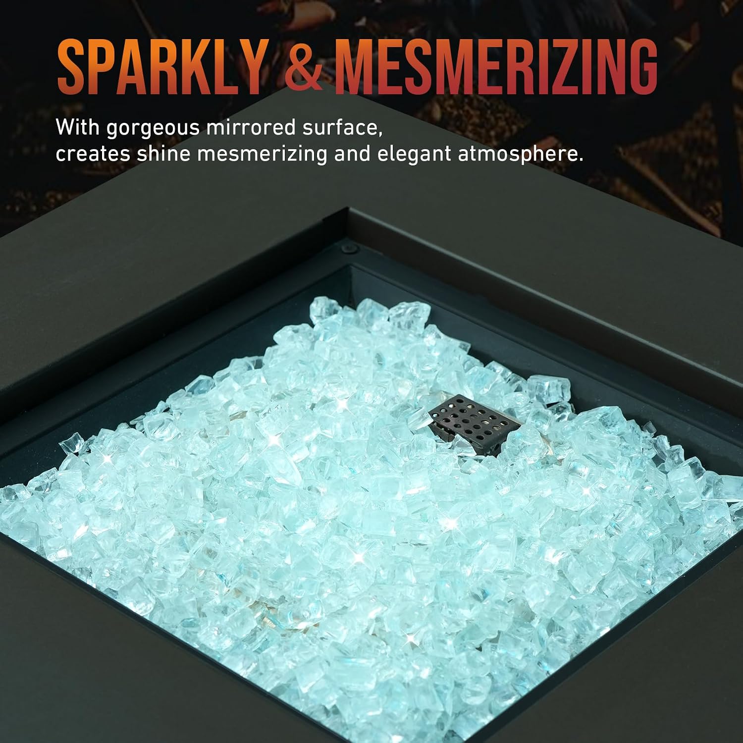 Skyflame 1/4" Pacific Blue Regular Fire Glass for Fire Pit Fireplace