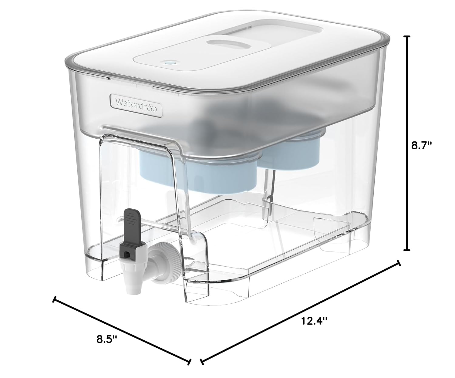 Waterdrop WFD-22L Large Water Filter Dispenser, 40-Cup Capacity, Black