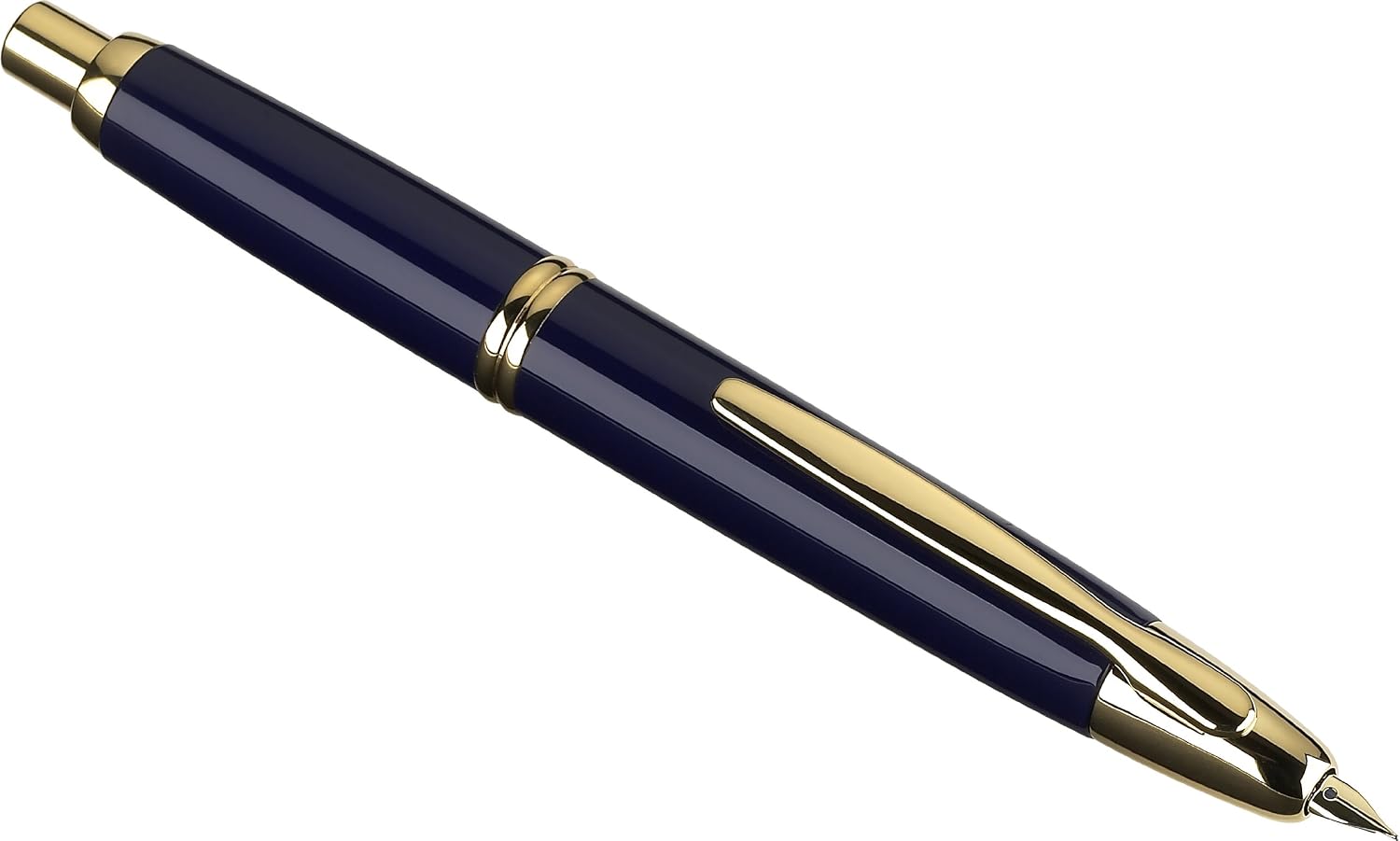 PILOT Vanishing Point Collection Refillable & Retractable Fountain Pen, Matte Black Barrel, Blue Ink, Fine Nib (60580)