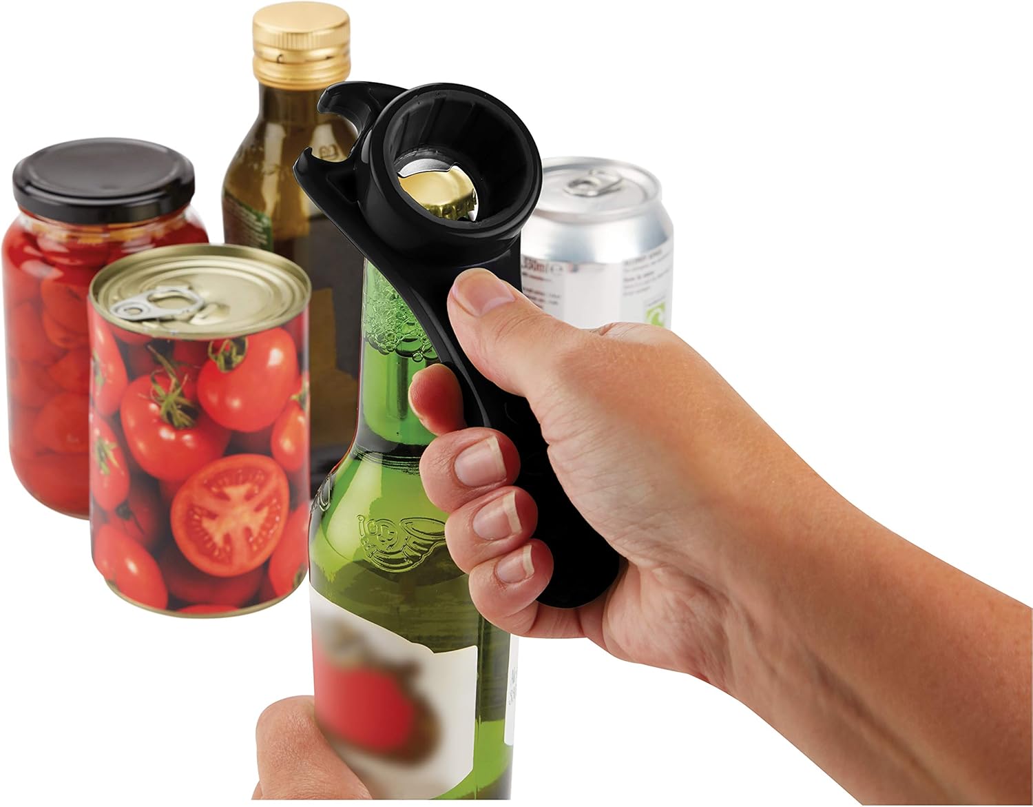 Zyliss 5 Way Opener - Twist-off Caps, Bottle Caps, Pop-Tops, and Jar Lids - Essential Kitchen Gadget for Easy Opening of Jars, Bottles