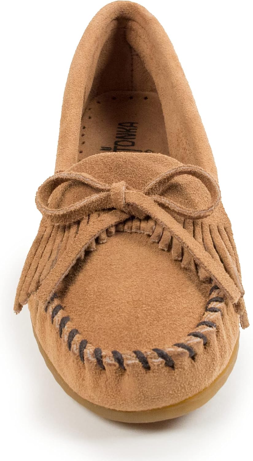 Minnetonka Women's Kilty Suede Hardsole Moccasin