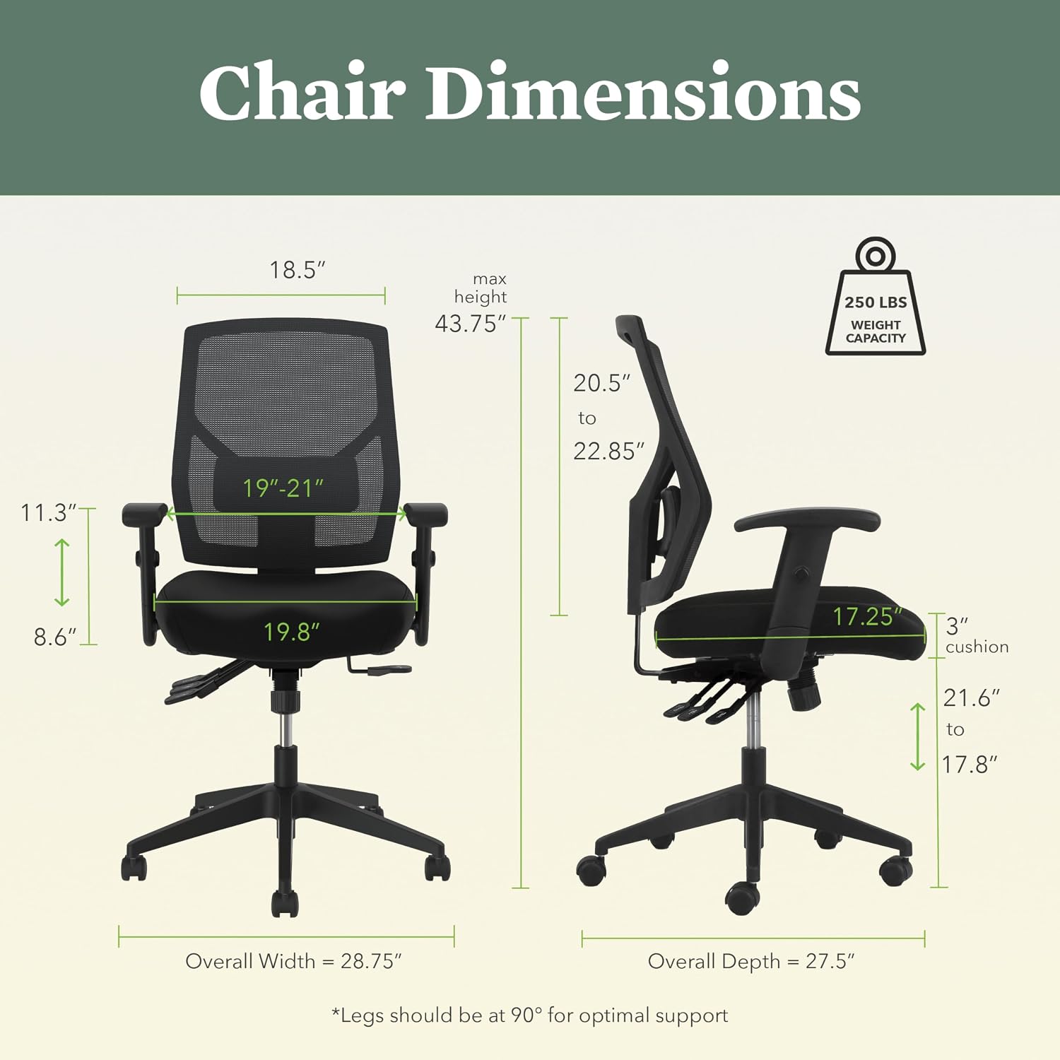 HON Crio Big and Tall Ergonomic Office Chair, Heavy Duty Desk Chair, Black | Big and tall ergonomic office desk chair for desk work, lumbar support, adjustable arms, mesh comfort, 450 lb capacity