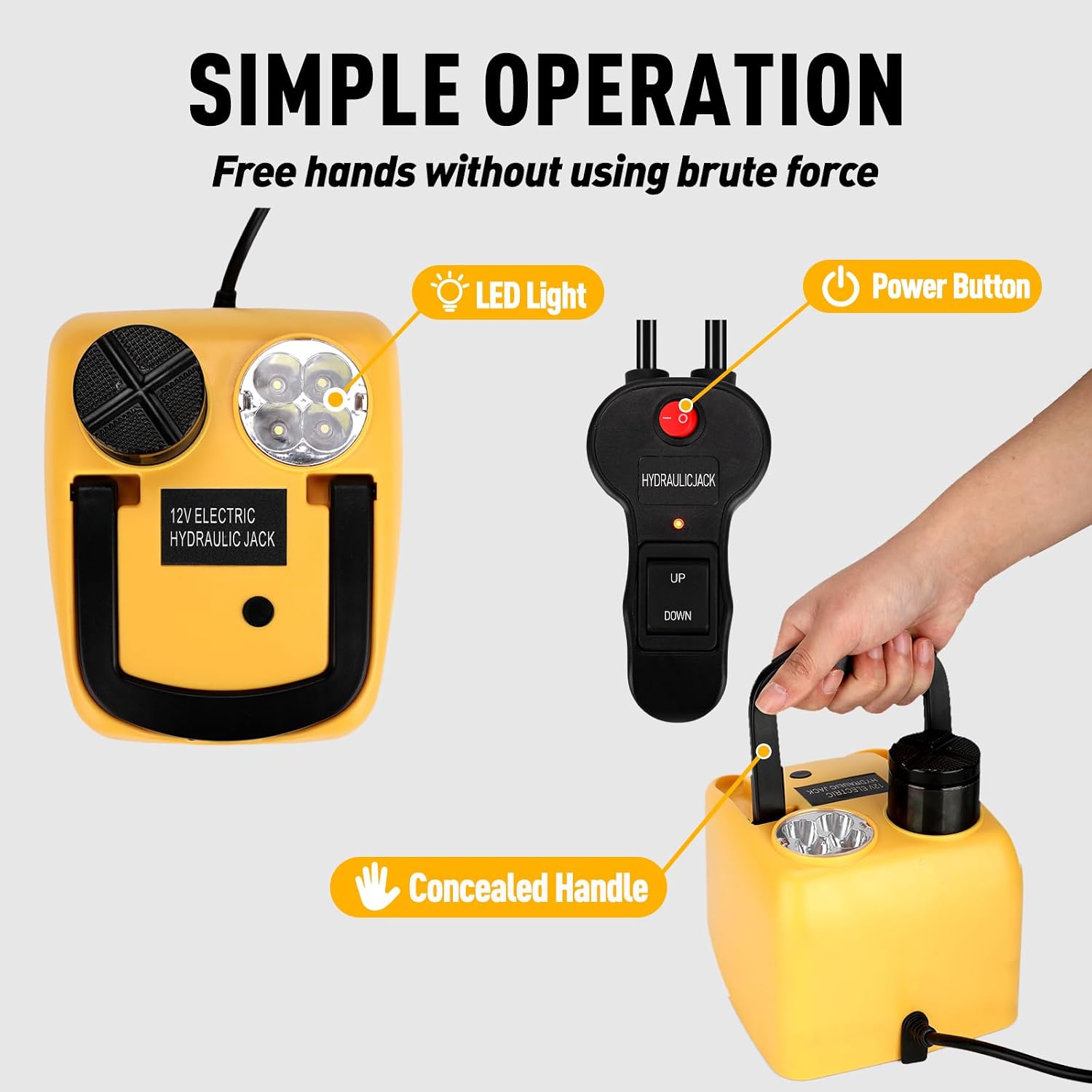 ROGTZ Electric Car Jack Hydraulic Kit 5T Impact Wrench Tire Inflator Pump