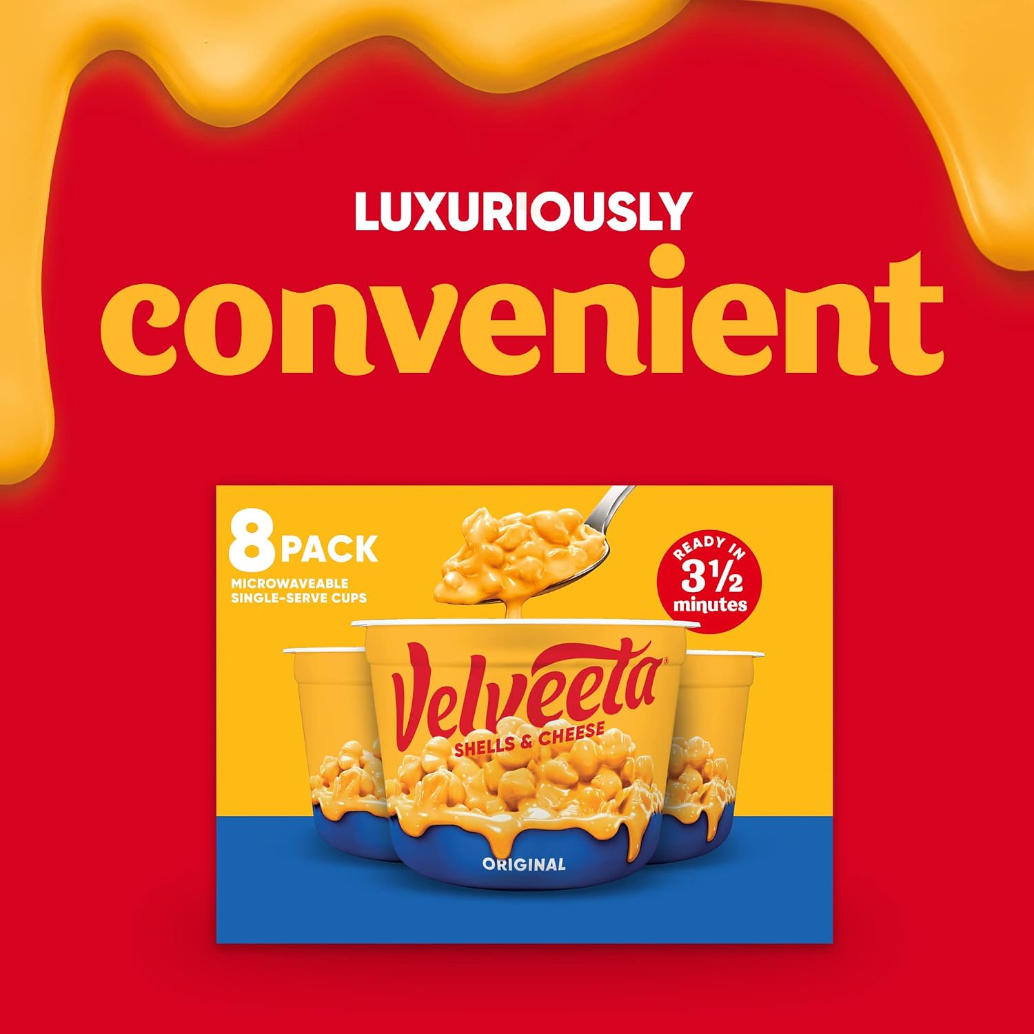 Velveeta Shells and Cheese Mac and Cheese Dinner, 8 Cups, Original, 2.39 oz | for Easy Snacks or Dinner Sides MADE WITH REAL CHEESE
