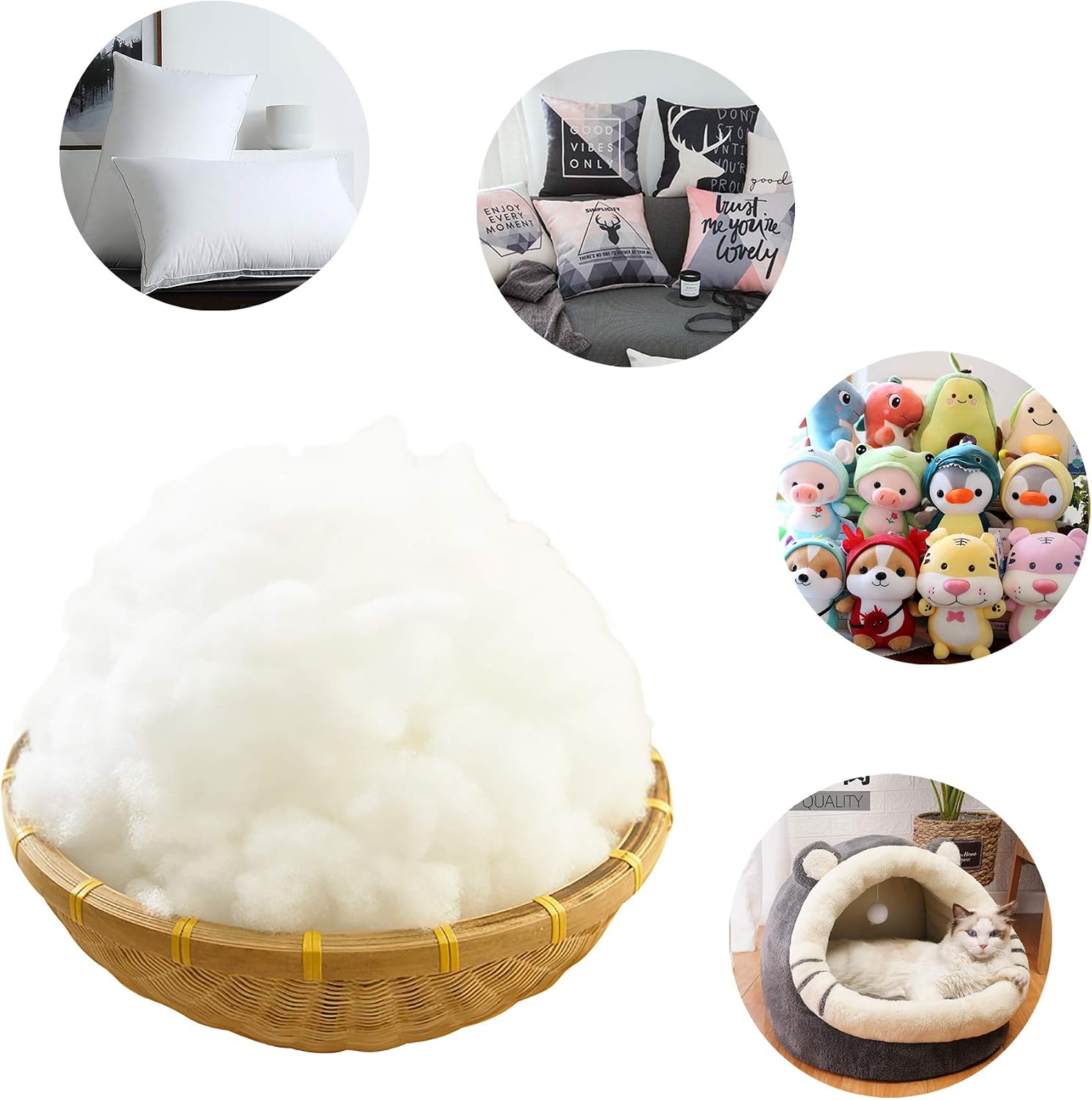 Premium Polyfill Stuffing for Stuffed Animals - Resilient Pillow Stuffing
