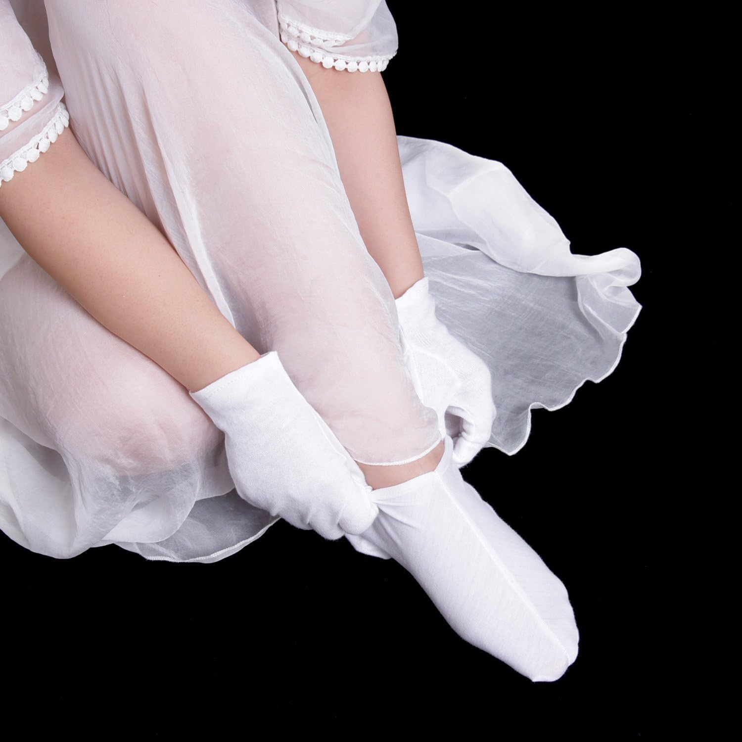 3 Pairs Cotton Socks Moisturizing Socks Women Lotion Sock for Dry Feet Overnight Cotton Foot Lotion Hoses Spa Overnight Absorbing Stockings for Dry