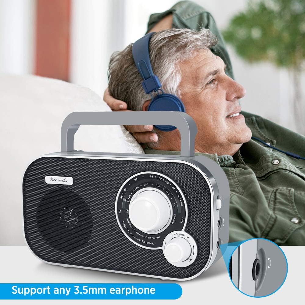 DreamSky AM FM Portable Radio Plug in Wall or Battery Operated