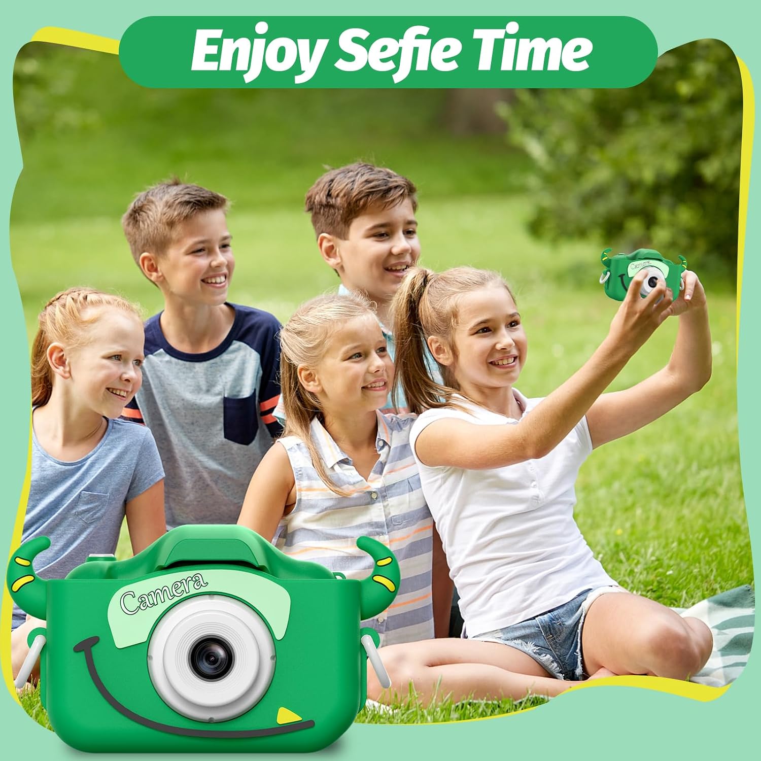 Goopow Kids Camera Toys for 3-8 Year Old Girls Boys,Children Digital Video Camcorder Camera with Cartoon Soft Cover, Best Chritmas Birthday Festival Gift for Kids