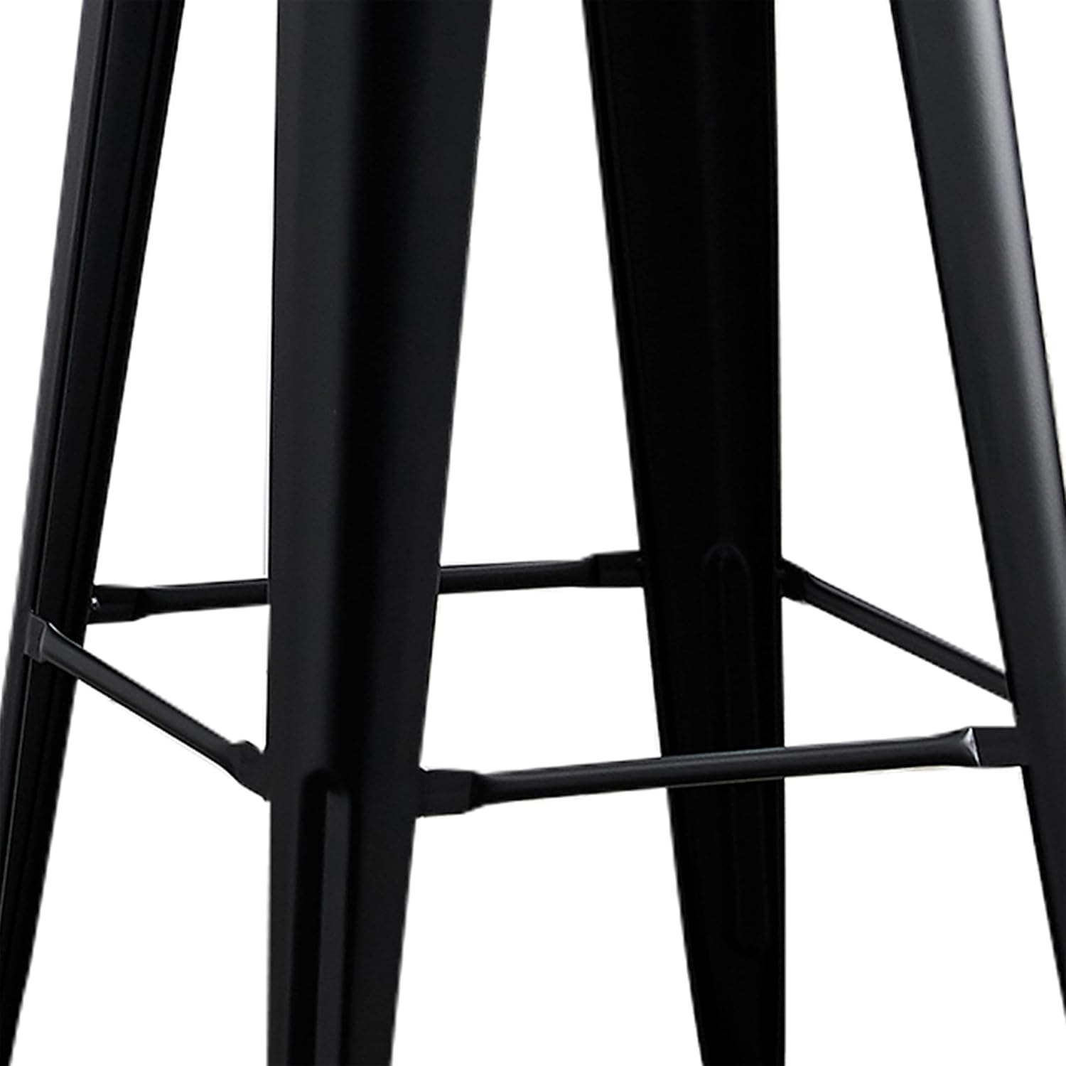 AC Pacific 30” Metal Barstool Set of 2 – Country Rustic Style with Low Back, Lightweight & Sturdy Build, Easy Assembly – Matte Black