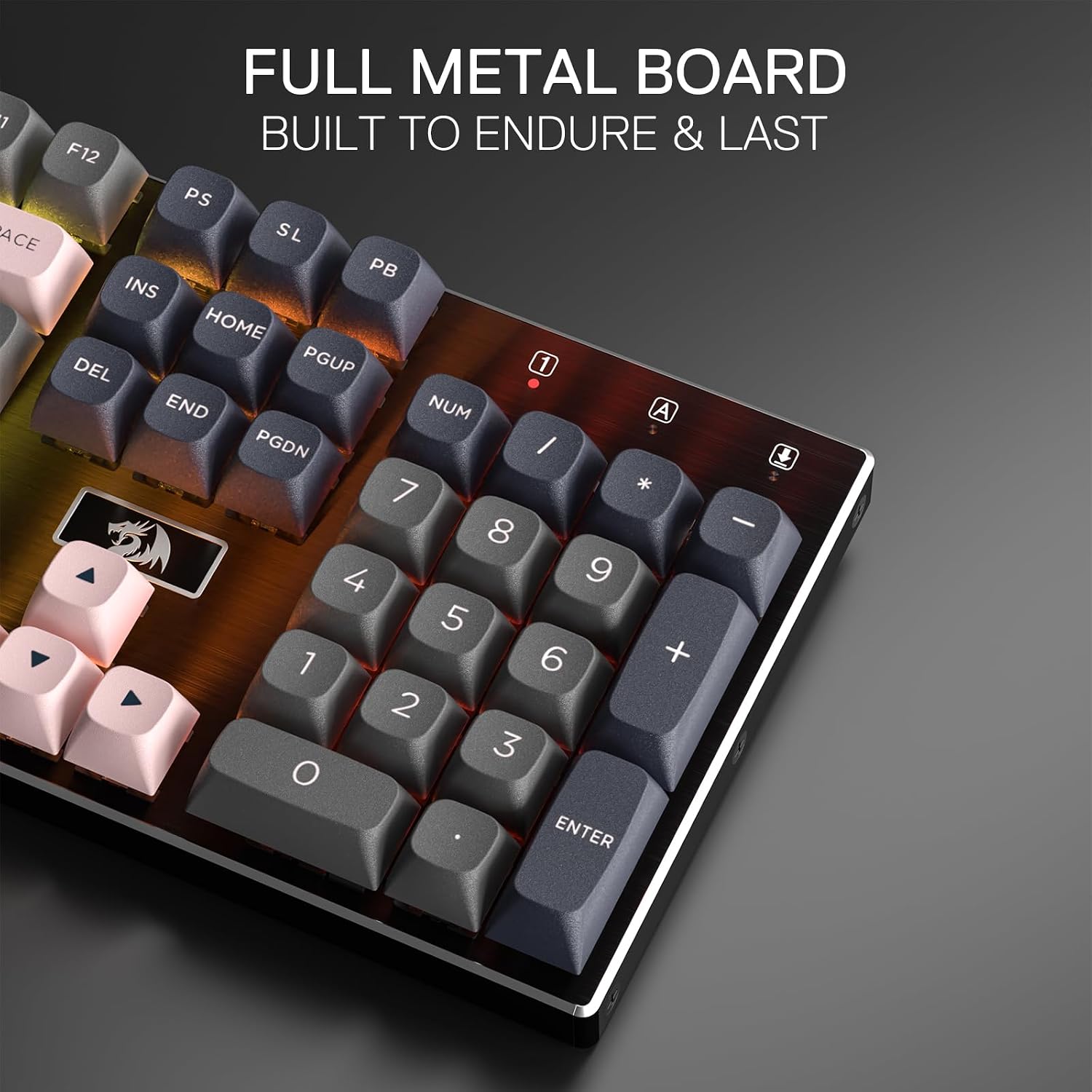 Redragon K556 Wired RGB Mechanical Gaming Keyboard, 104-Key Aluminum Board | Rock-Solid Metal Build, 20 Backlits Immersive ESports Vibe, Hot-swap Comfortable Tactile Brown Switch for Long-Time Typing