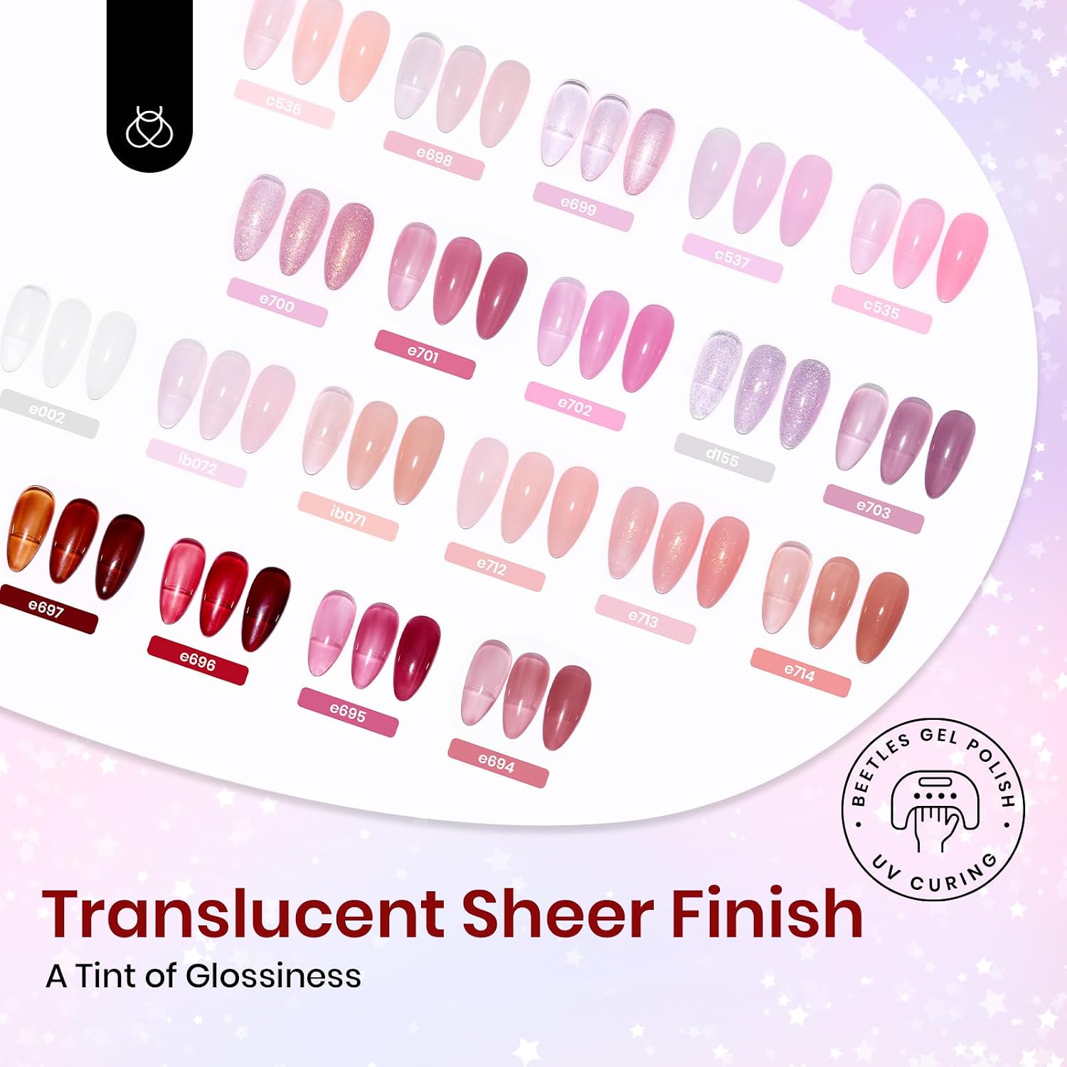 Beetles Gel Nail Polish Set with Base Glossy Matte Top Coat Macaron Gel