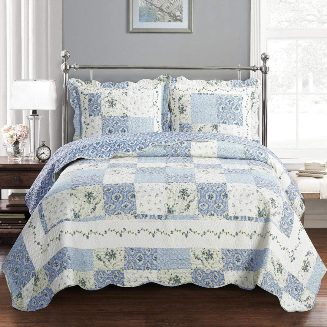 Royal Hotel Ayat Birds Oversized Coverlet Set Queen Size – Luxury Queen Quilt Bedspread, All Season Soft Filled Quilts