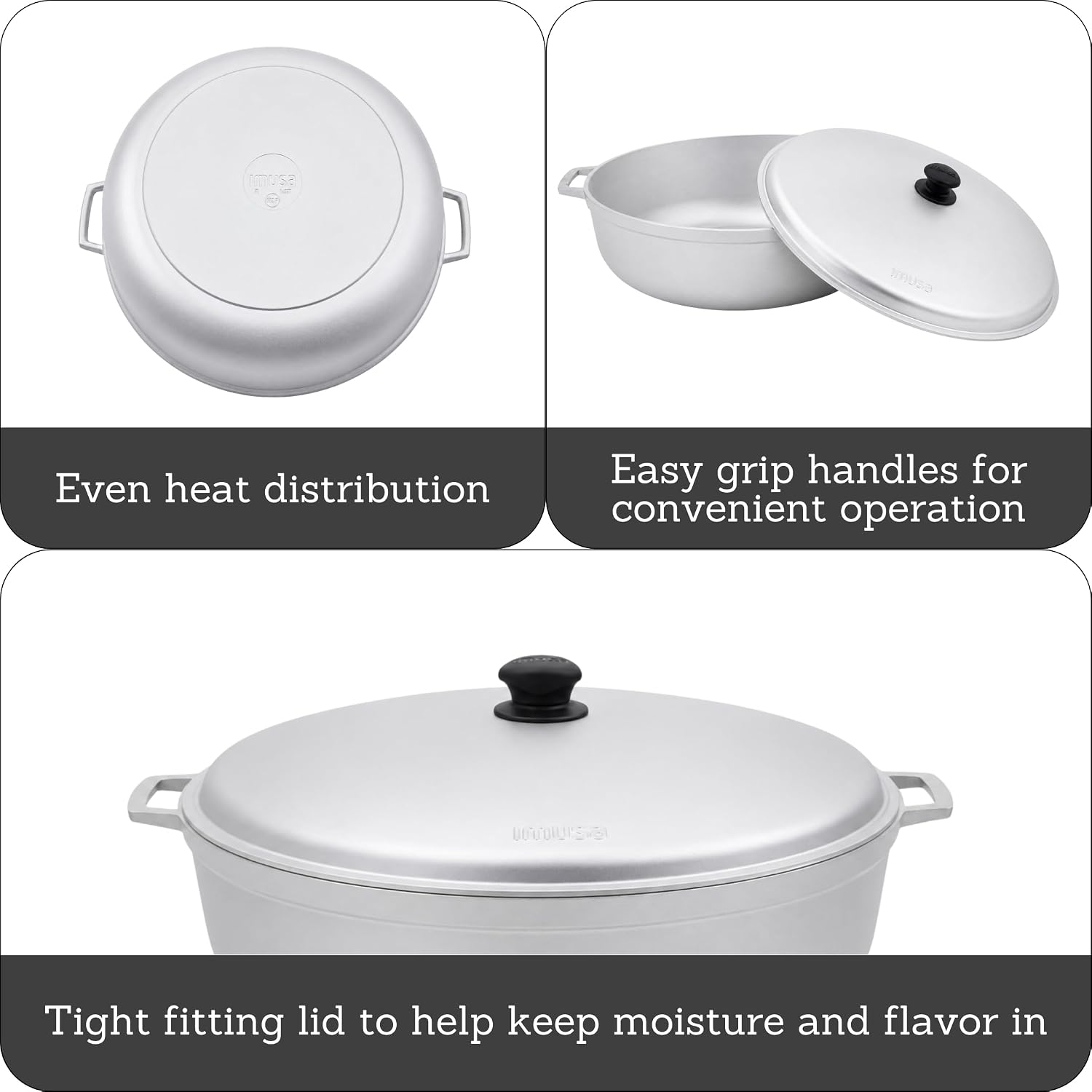 IMUSA USA 11.6Qt Jumbo Traditional Colombian Caldero, 11.6 Quart, Silver | Nonstick Finish, Glass Lid with Easy-Grip Handles, Ideal for Rice and Stews, Great for Family Meals
