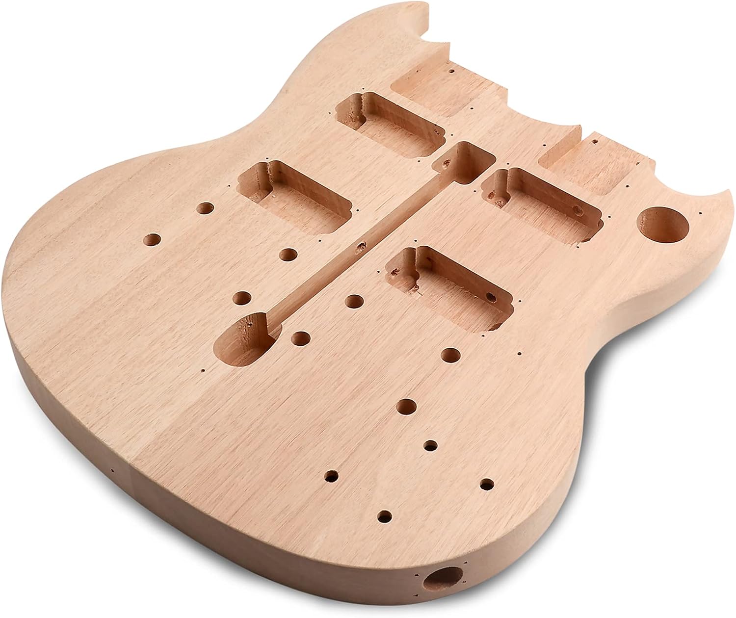 DIY Electric Guitar Kit Double Neck 12 String Beginner Guitar Kit | Mahogany Body, Mahogany Neck, Rosewood Fretboard, Right Handed, Chrome Hardware