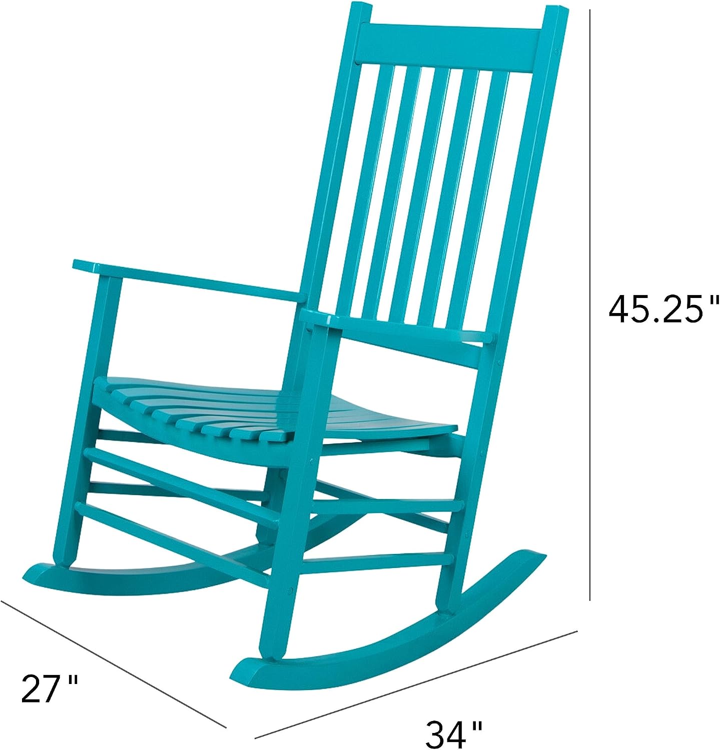 Shine Company 4332WT Vermont Porch Rocker, White (2nd Gen)