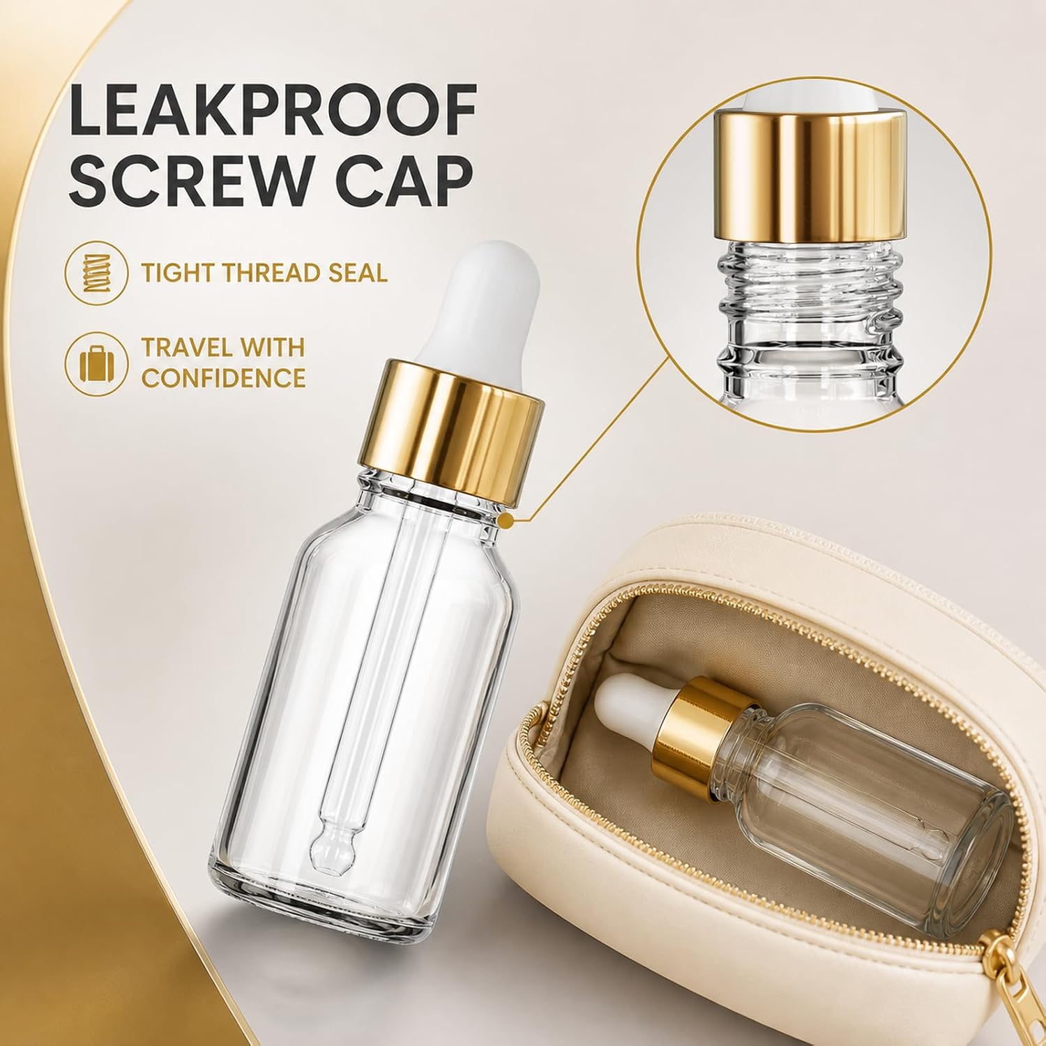 PrettyCare Glass Eye Dropper Bottles 99 Pack