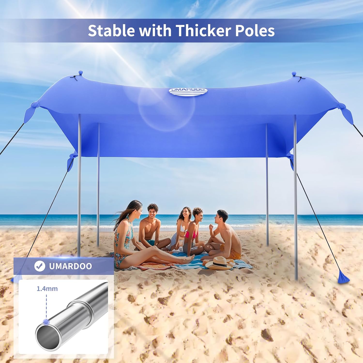 UMARDOO Family Beach Tent Canopy Sun Shade Portable 10×10FT