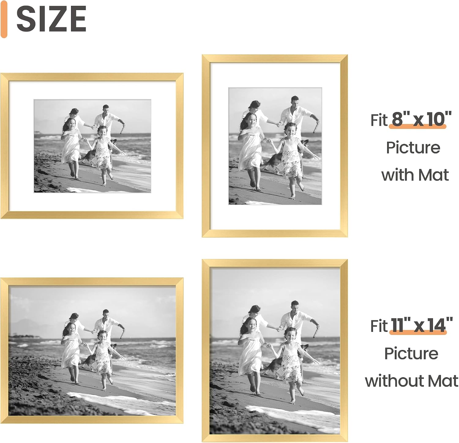 upsimples 12x12 Picture Frame, Gallery Glass Poster Frames Set of 3, Black
