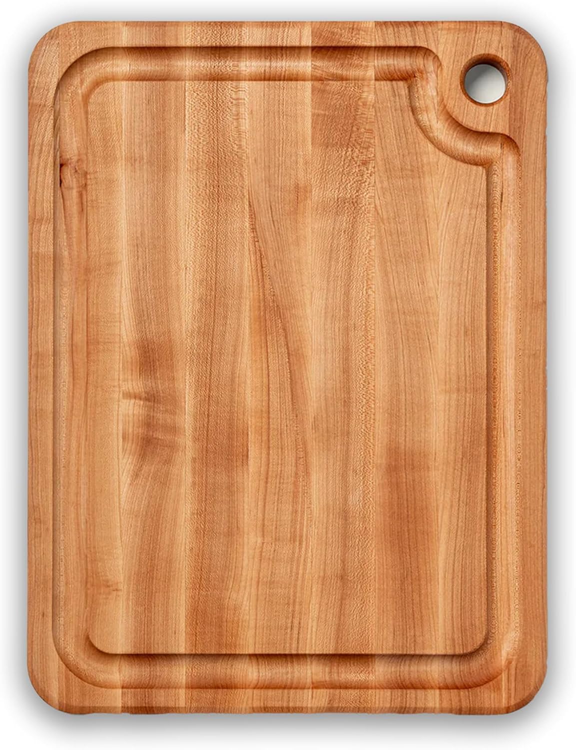 John Boos Prestige Series Rectangular Wooden Maple Cutting Board 16”x10” – 1.25” Thick, 6-lb Reversible Butcher Block with Juice Groove, Edge-Grain & Finger Grip Hole – Made in the USA | 1.25” Thick, 6-lb Butcher Block with Juice Groove, Edge-Grain & Fin…