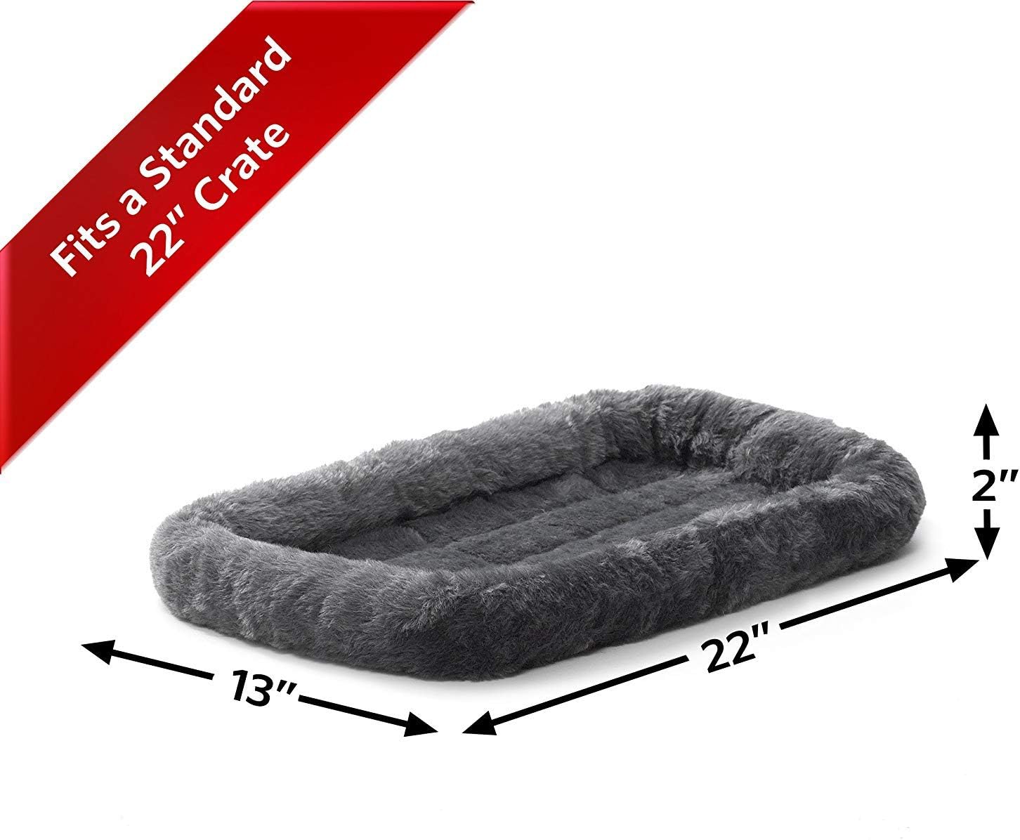 MidWest Homes for Pets QuietTime XXS Dog Bed – Cinnamon Faux Fur Bolster, Ultra-Soft and Machine Washable, Fits 18-Inch Crates and Carriers, for Small Dogs and Cats