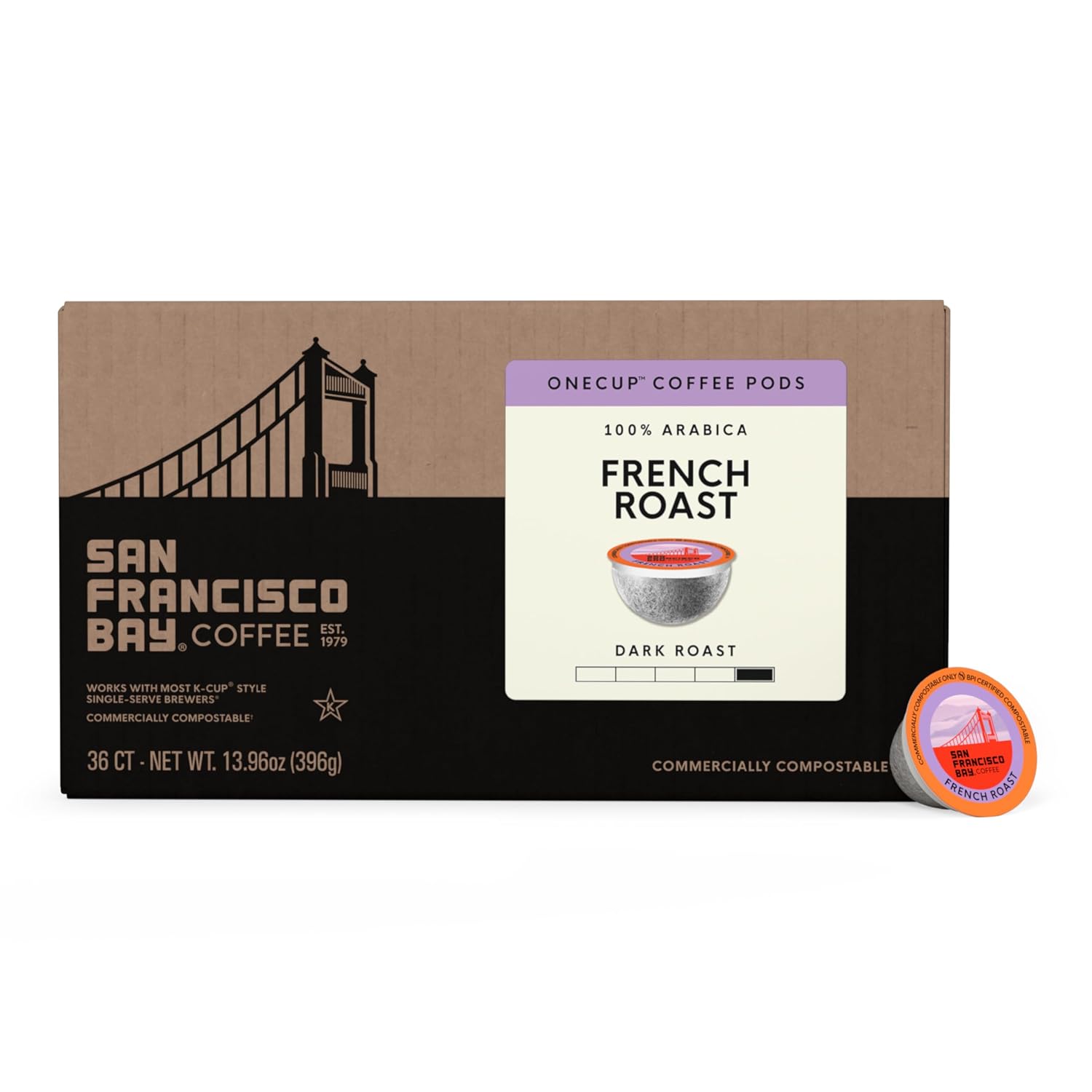 San Francisco Bay French Roast K-Cup Compatible Coffee Pods, 36 ct