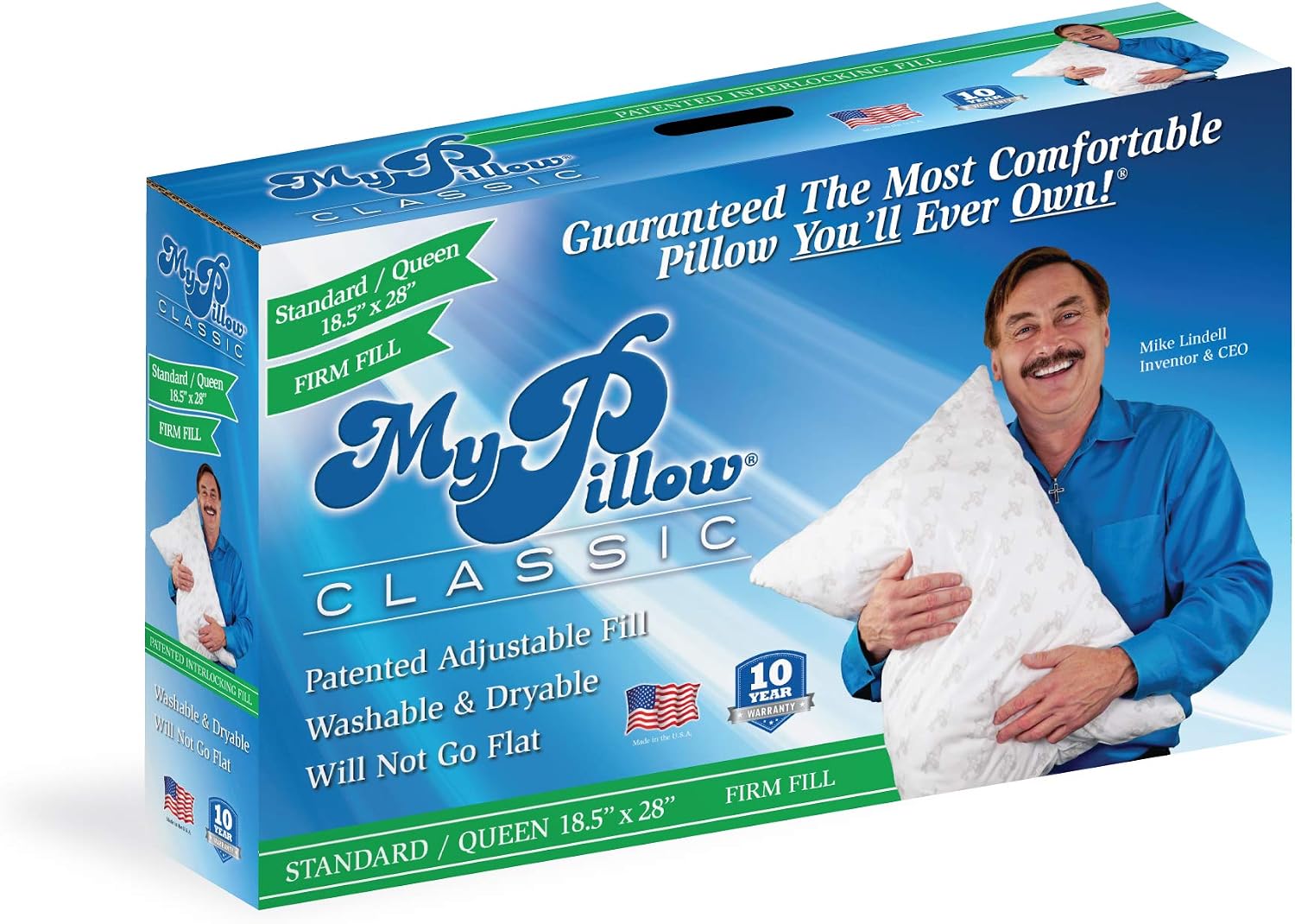 MyPillow Bedding Bed Pillows for Sleeping Standard Size, Perfect for Back, Stomach or Side Sleepers - My Pillow Classic Pillow [Standard, Firm]