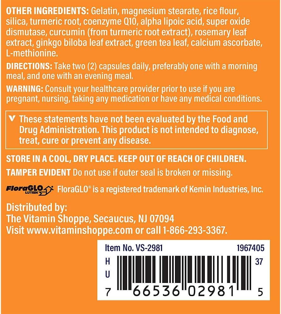 The Vitamin Shoppe Opti-Vue with FloraGLO Lutein - Eye Health & Vision Support | Comprehensive Eye Formula | 240 Capsules | Macular Health