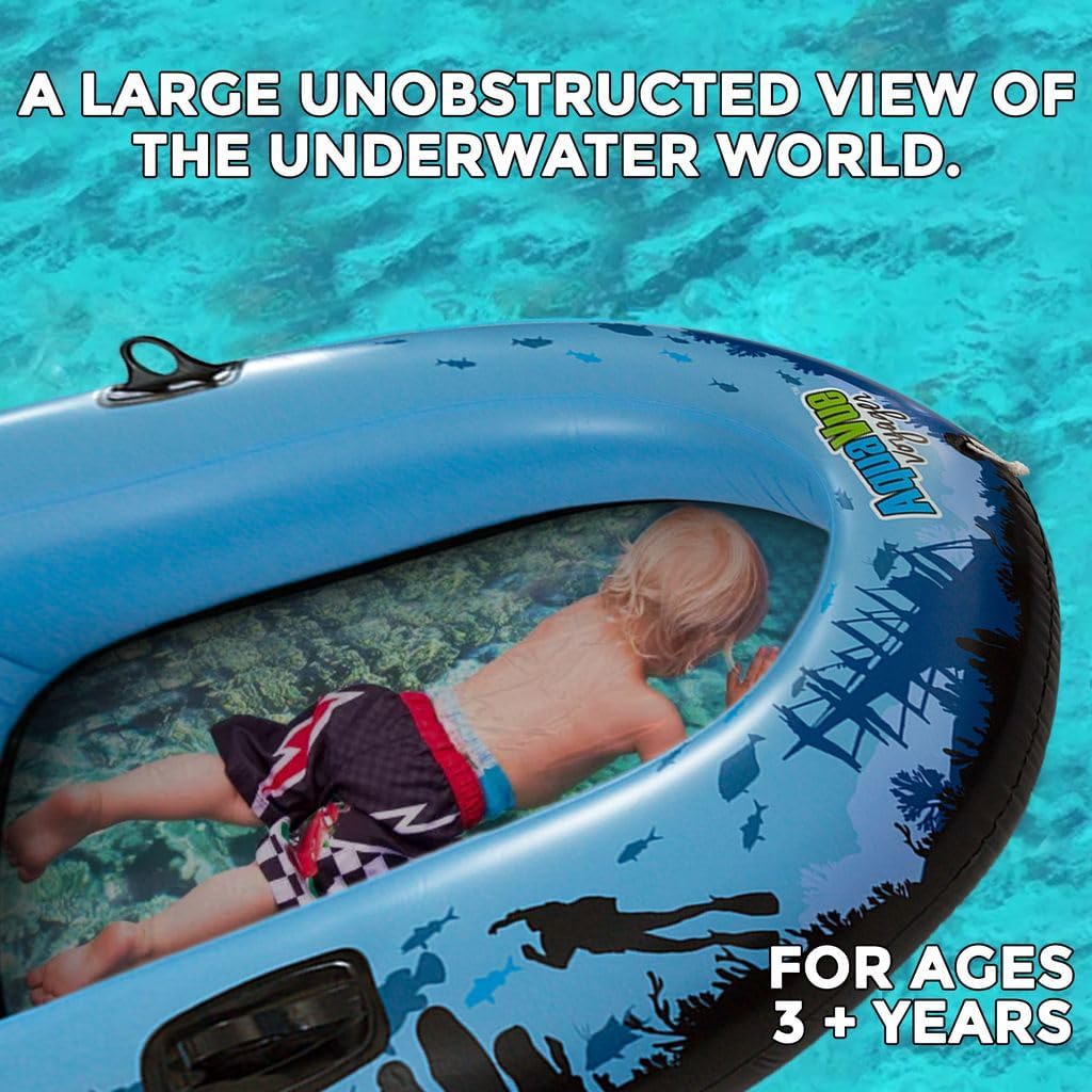 Aquavue Clear Bottom Inflatable Raft with Viewing Window | Transparent-bottom float for underwater viewing, kids and adults