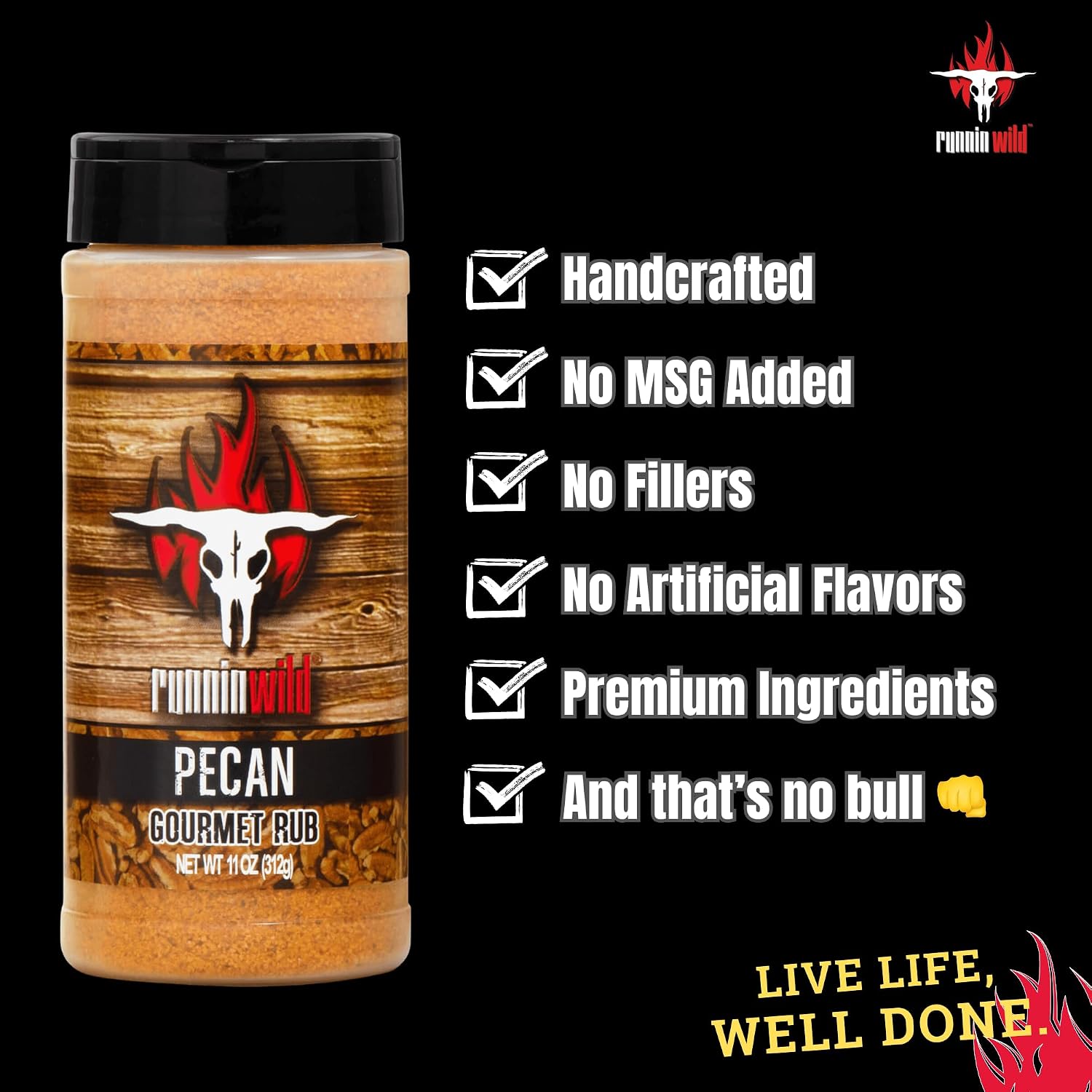 Gourmet Brisket Seasoning | Brisket Rub for Smoker or Grill | No Artificial Flavors | No MSG added | Runnin’ Wild Foods, 6.4 ounces