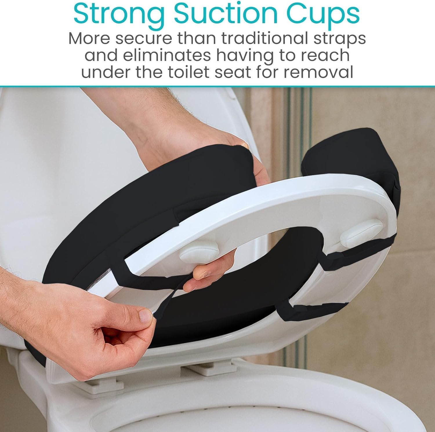 Vive Toilet Seat Cushion (Soft Cushioned Foam) - Easy Clean Soft Padded