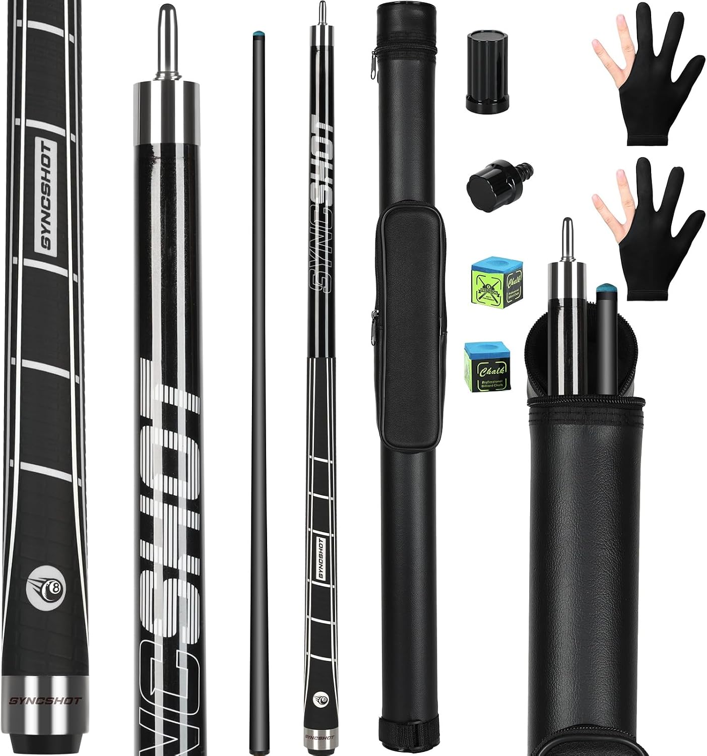 Carbon Fiber Pool Cue Stick 58" Professional Pool Sticks for Adults Full Carbon Technology Tacos De Billiar Low Deflection Billiard Pool Table Cues 3 Colors Available