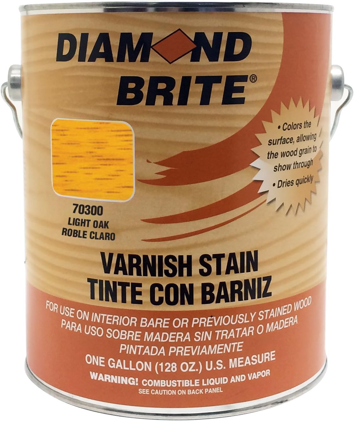 Diamond Brite Interior Varnish Stain, Walnut, 1 Gallon, 70200-1