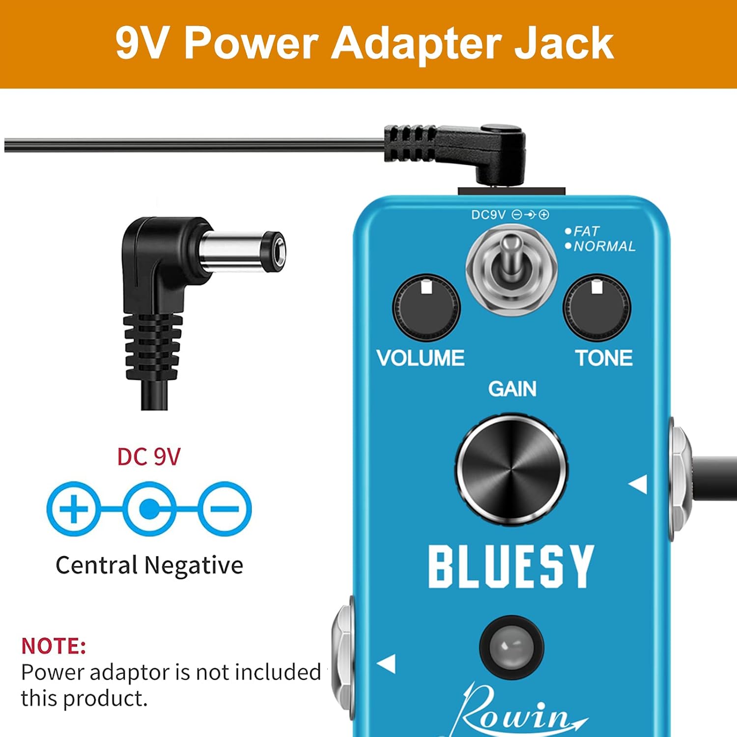 Vintage Vacuum Bluesy Guitar Effect Pedal,Electric Guitar Effect Sound Low Key Mild Clipping