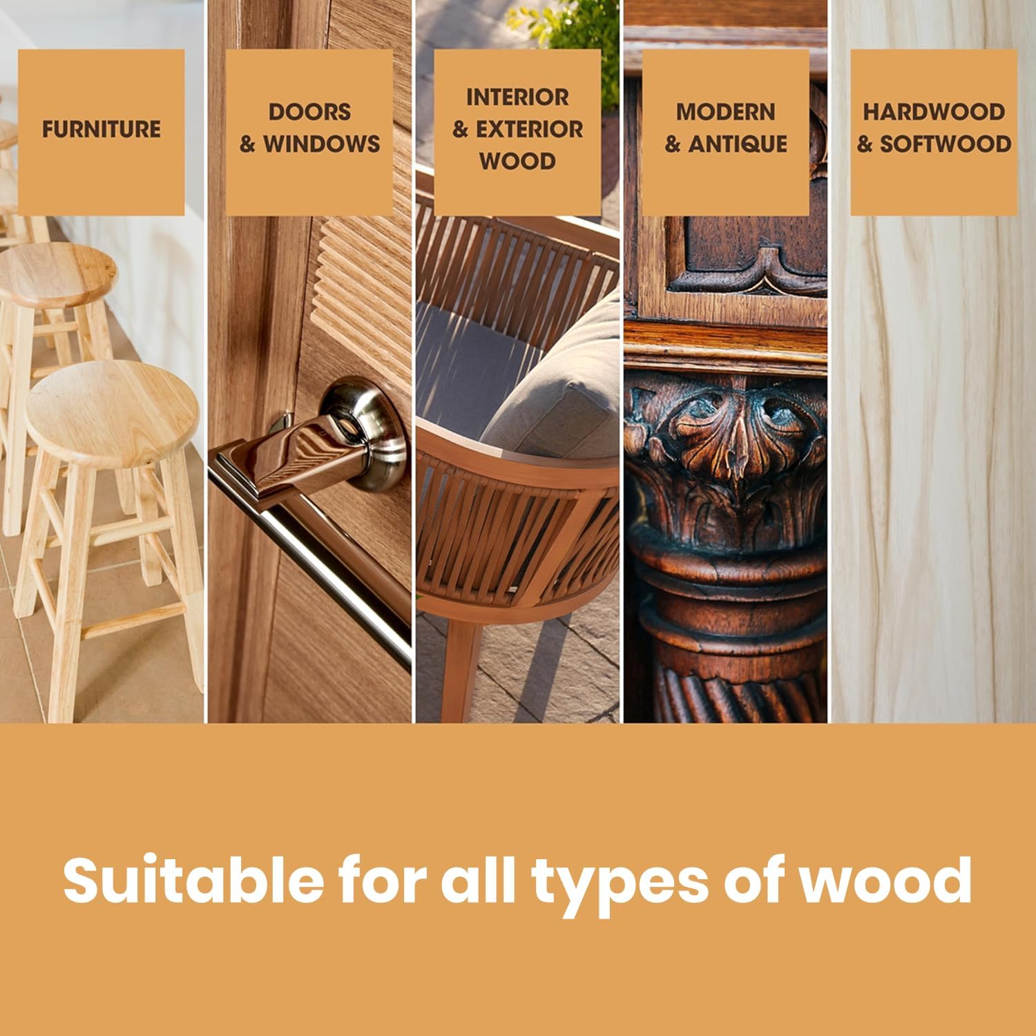 Furniture Clinic Wood Stain | Teak | Water Based | Fast Drying, Low Odor