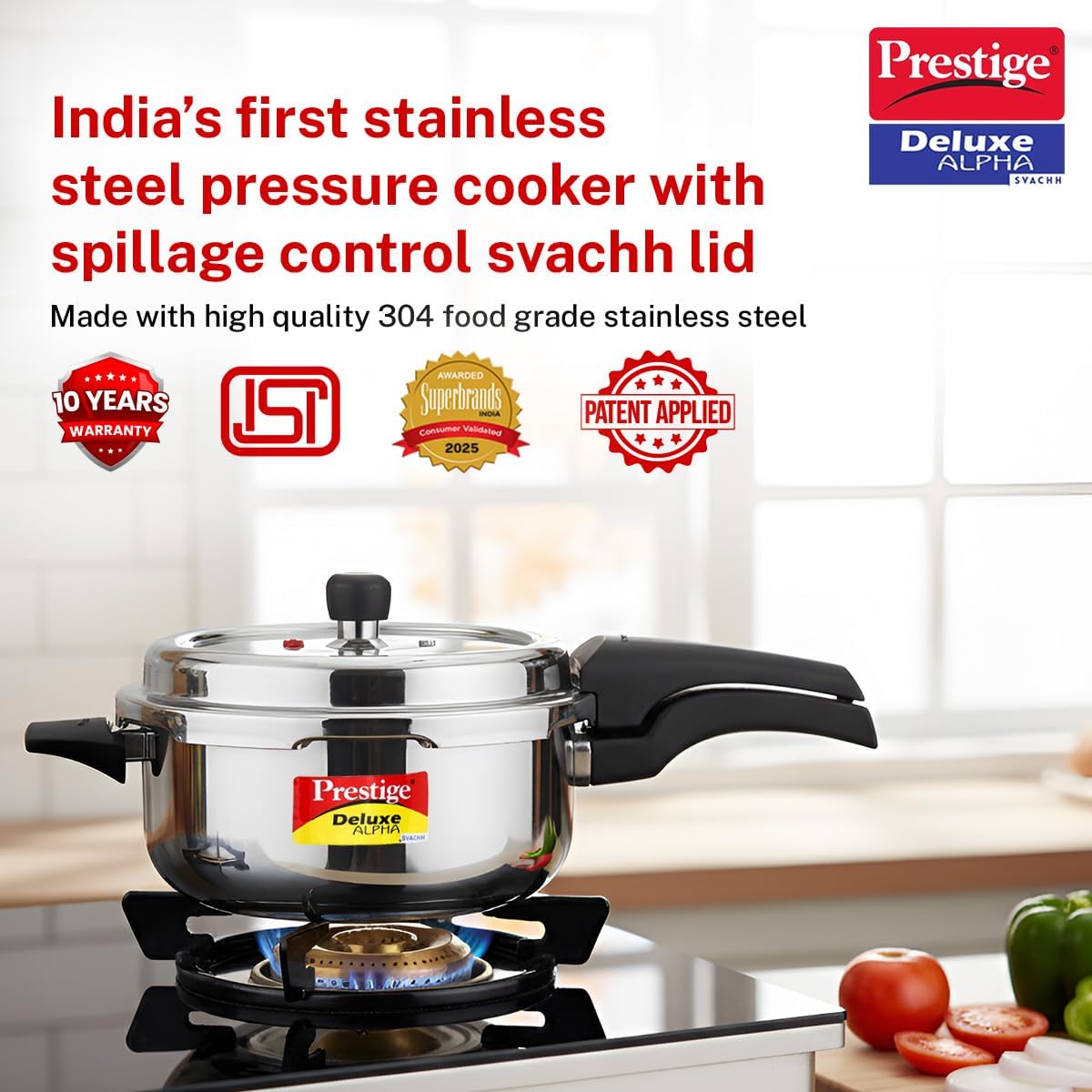 Prestige PRASVSP PRESSURE COOKER, Senior Pan 4L, SILVER