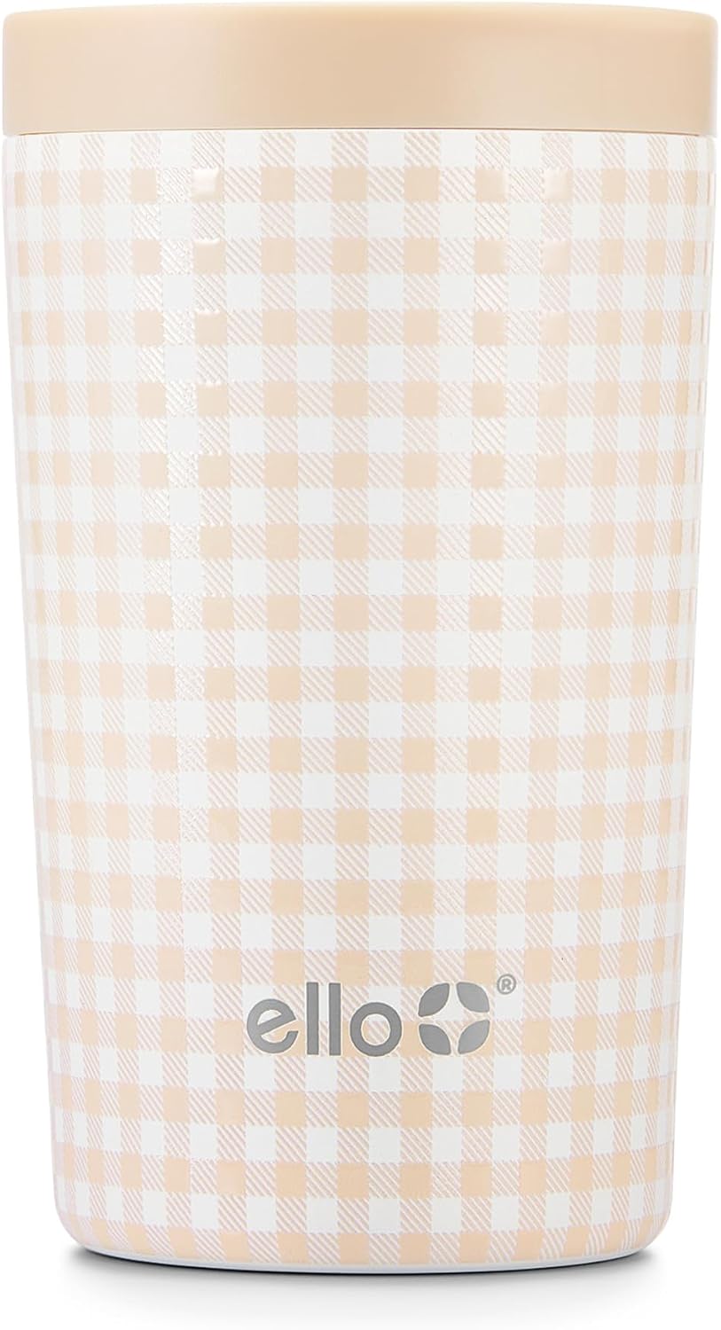 Ello Miri 16oz Insulated Stainless Steel Travel Mug with Slider Lid, Black Marble