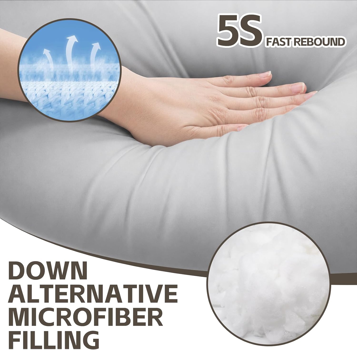 HIMOON Bed Pillows for Sleeping 2 Pack,Queen Size Cooling Pillows Set of 2,Top-end Microfiber Cover for Side Stomach Back Sleepers