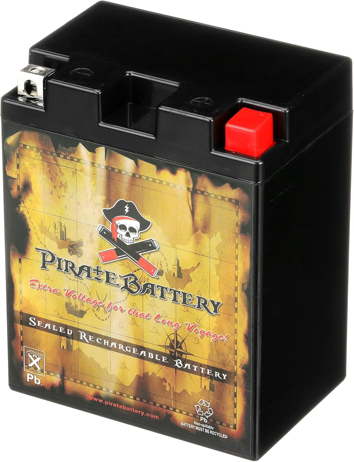 Pirate Battery YTX20HL-BS 310 CCA Maintenance-Free 12V 19Ah Battery Replacement for ATV, Harley Davidson Motorcycle, Jet Skis, Scooter, UTV, and More - Nut and Bolt (T3) Terminal